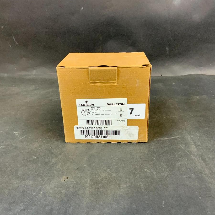 Used APPLETON SC-100 1” SQUEEZE TYPE BOX CONNECTORS - BOX OF 7 ($15 OBO)