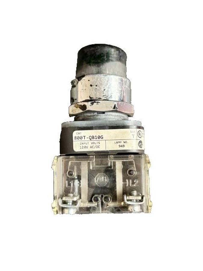 Used ALLEN BRADLEY 800T-QB10G SERIES T GREEN PILOT LIGHT
