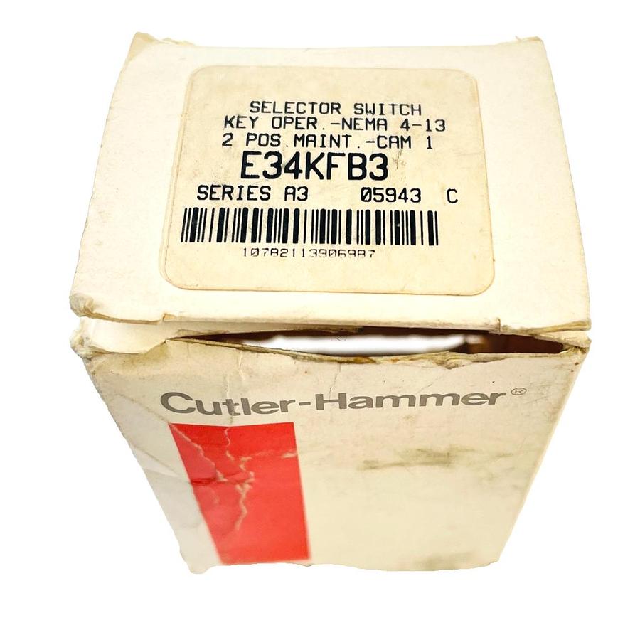 Used CUTLER HAMMER E34KFB3 SER A3 SELECTOR SWITCH 2-POS KEY NEMA 4-13