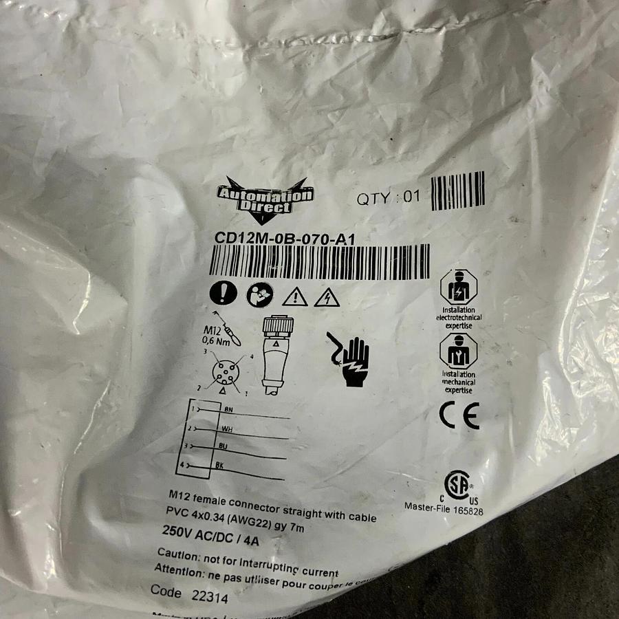 AUTOMATION DIRECT CD12M-08-070-A1 CABLE ($30 OBO)
