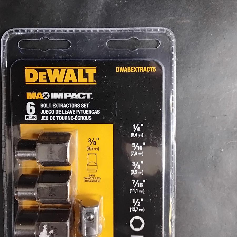 Used DEWALT DWABEXTRACT 3/8" BOLT EXTRACTOR SET ($20 OBO)