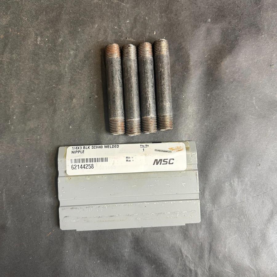 Used MSC 1/4X3 SCH40 WELDED NIPPLE - SET OF 4