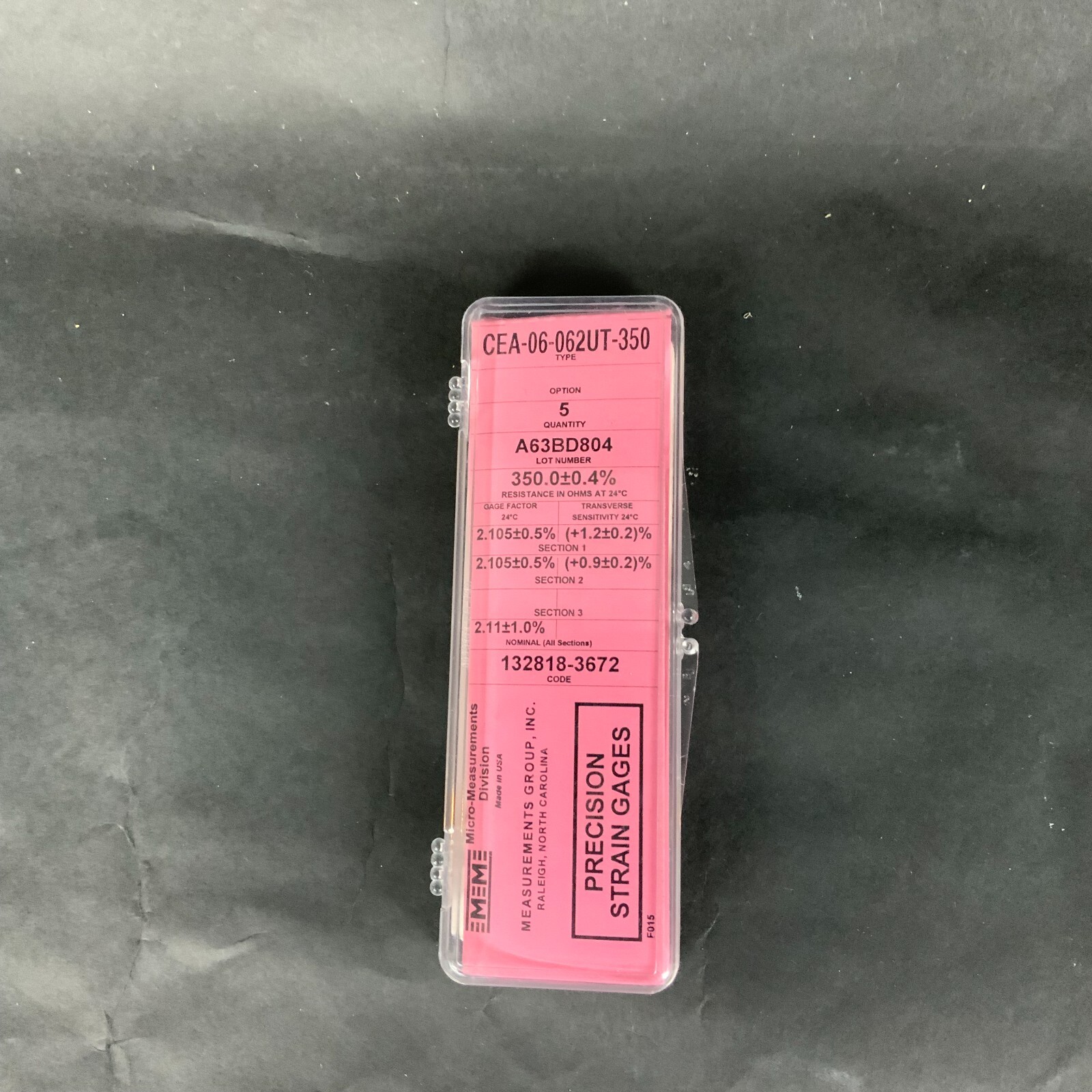Used MICRO-MEASUREMENTS CEA-06-062UT-350 PRECISION STRAIN GAUGE - 1 UNIT ($5 OBO)