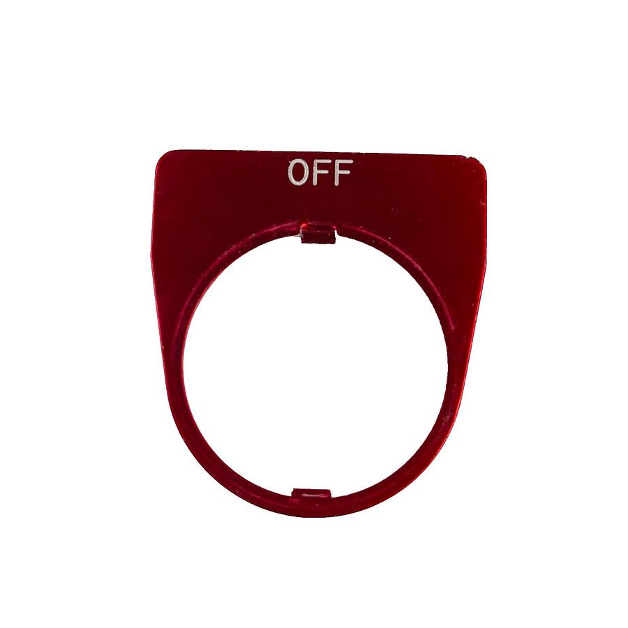 Used TELEMECANIQUE 22MM RED "OFF" PUSHBUTTON LEGEND PLATE