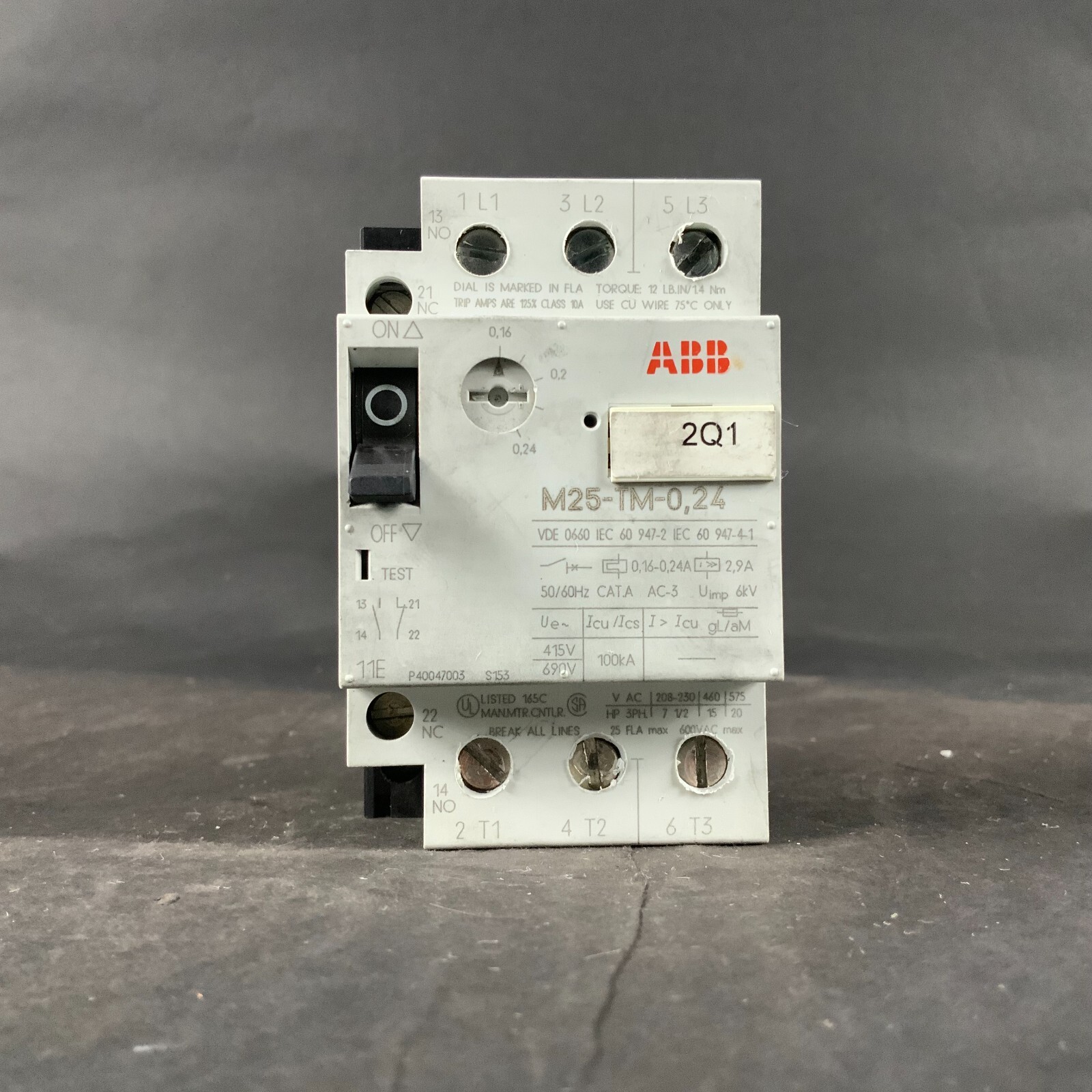 Used ABB M25-TM-0.24 CIRCUIT BREAKER ($20 OBO)