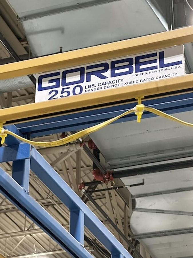 Used Bridge Crane-Gorbel 250lb CAP- 19'-7"L x 20'-7"W x 11'-8H (Ready to Ship!)