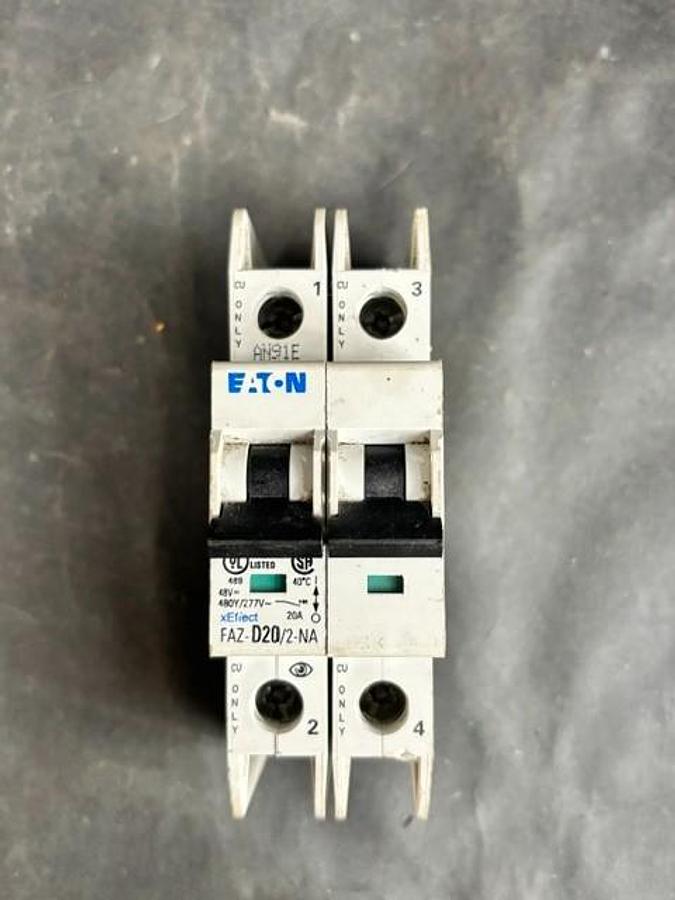 Used EATON FAZ-D20/2-NA CIRCUIT BREAKER