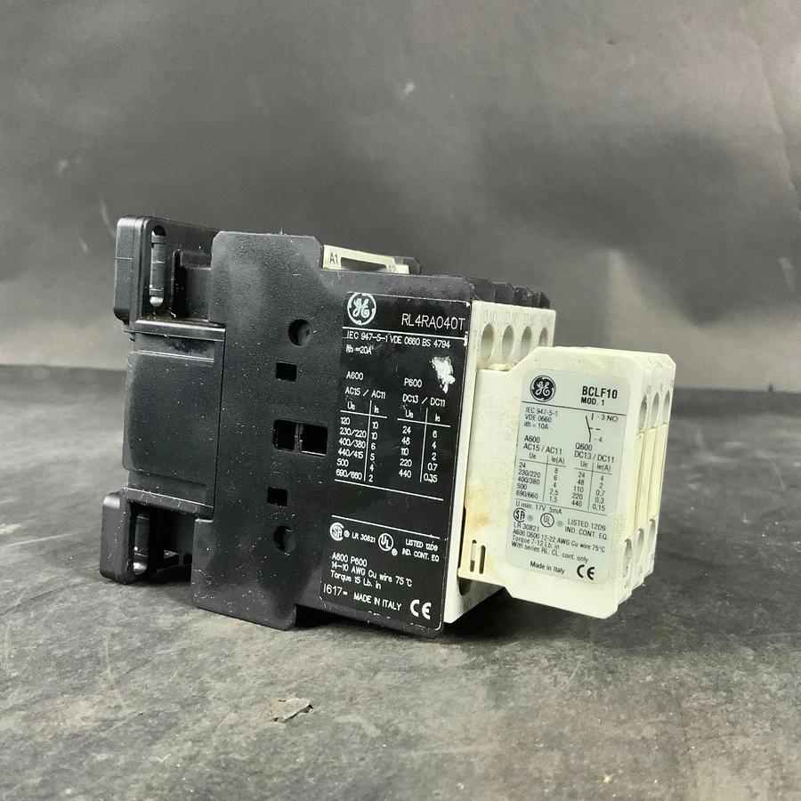 Used GENERAL ELECTRIC RL4RA040T CONTACTOR W/ BCLF10 AUX CONTACT ($40 OBO)