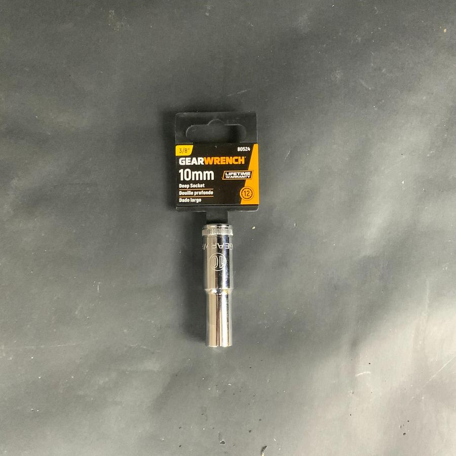 Used GEARWRENCH 80524 3/8" DRIVE 10MM 12-POINT DEEP METRIC SOCKET CHROME ($5 OBO)