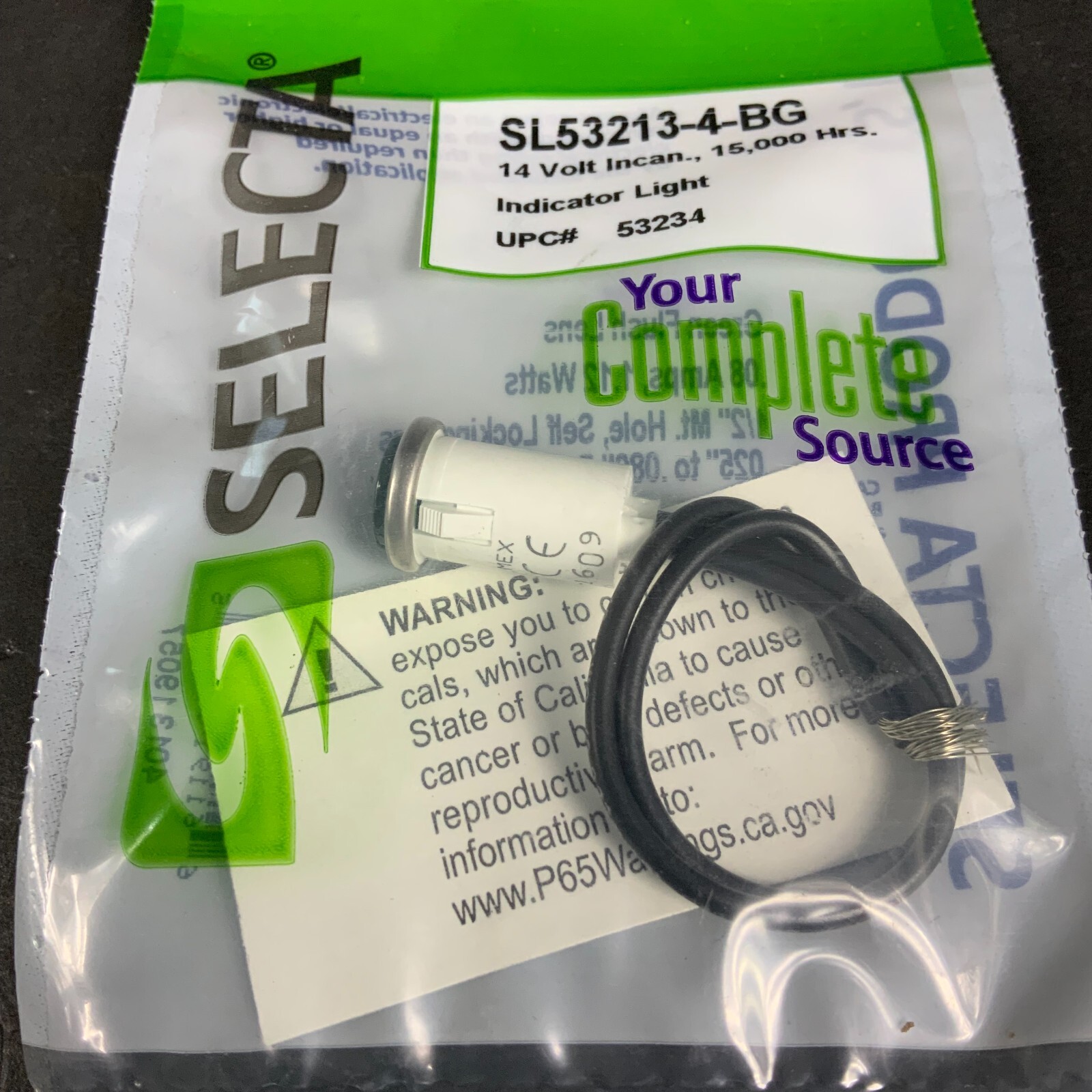 SELECTA SL53213-4-BG GREEN LIGHT INDICATOR - NEW ($6 OBO)