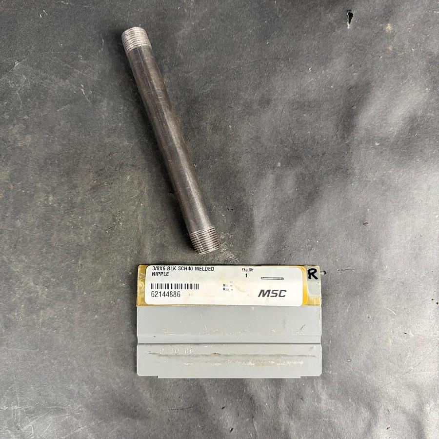 Used MSC 3/8X6 BLK WELDED NIPPLE