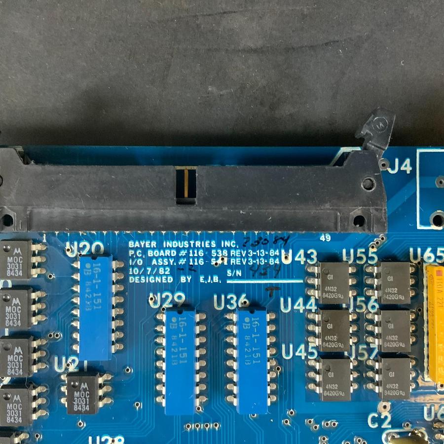 Used BAYER INDUSTRIES 116-538 REV 3-13-84 PC BOARD ($50 OBO)