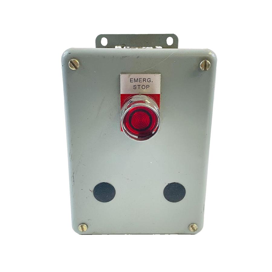 Used HOFFMAN A643DSC STEEL CONTROL ENCLOSURE CUTLER HAMMER E22 EMERGENCY STOP DB15