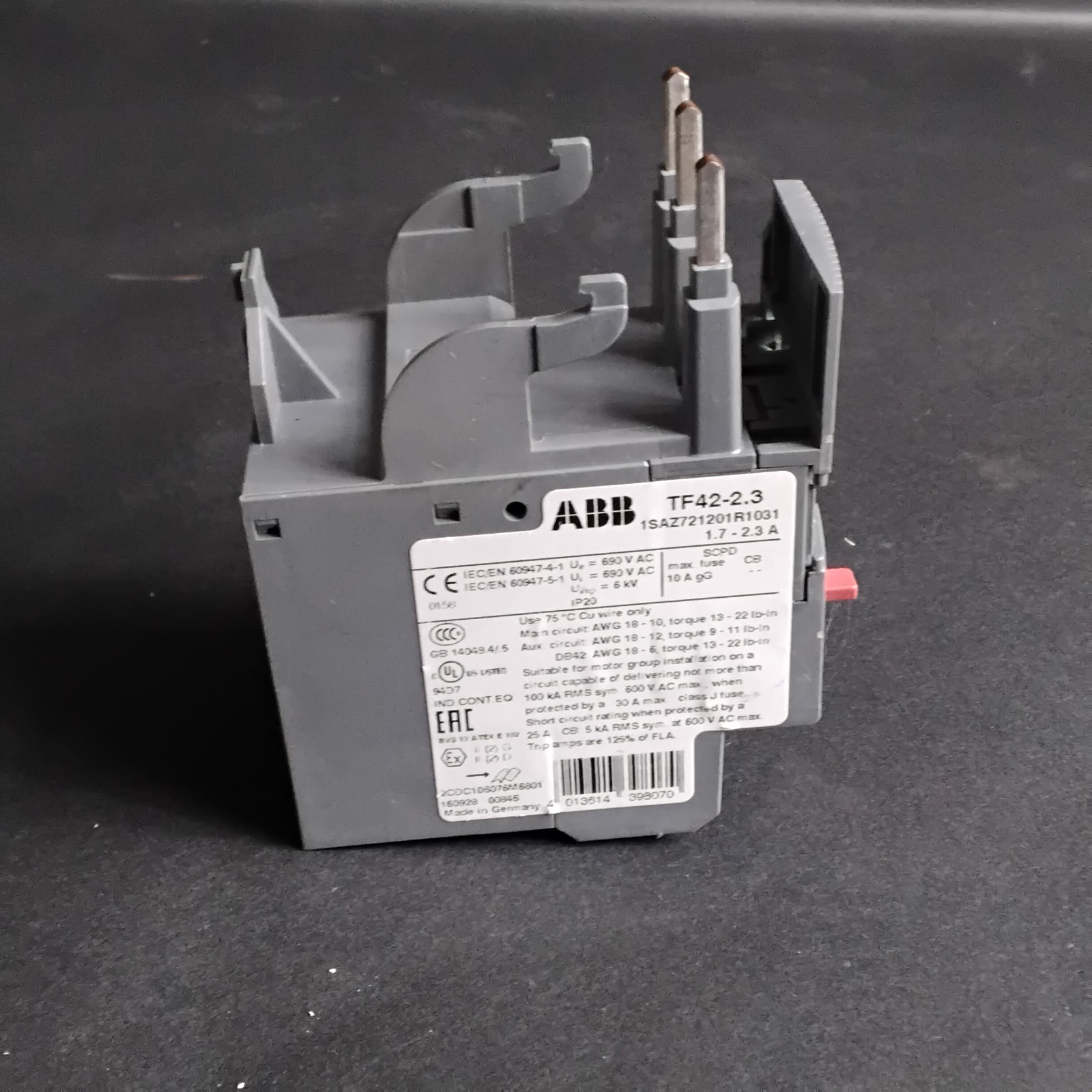 Used ABB TF42-2.3 THERMAL OVERLOAD RELAY ($30 OBO)