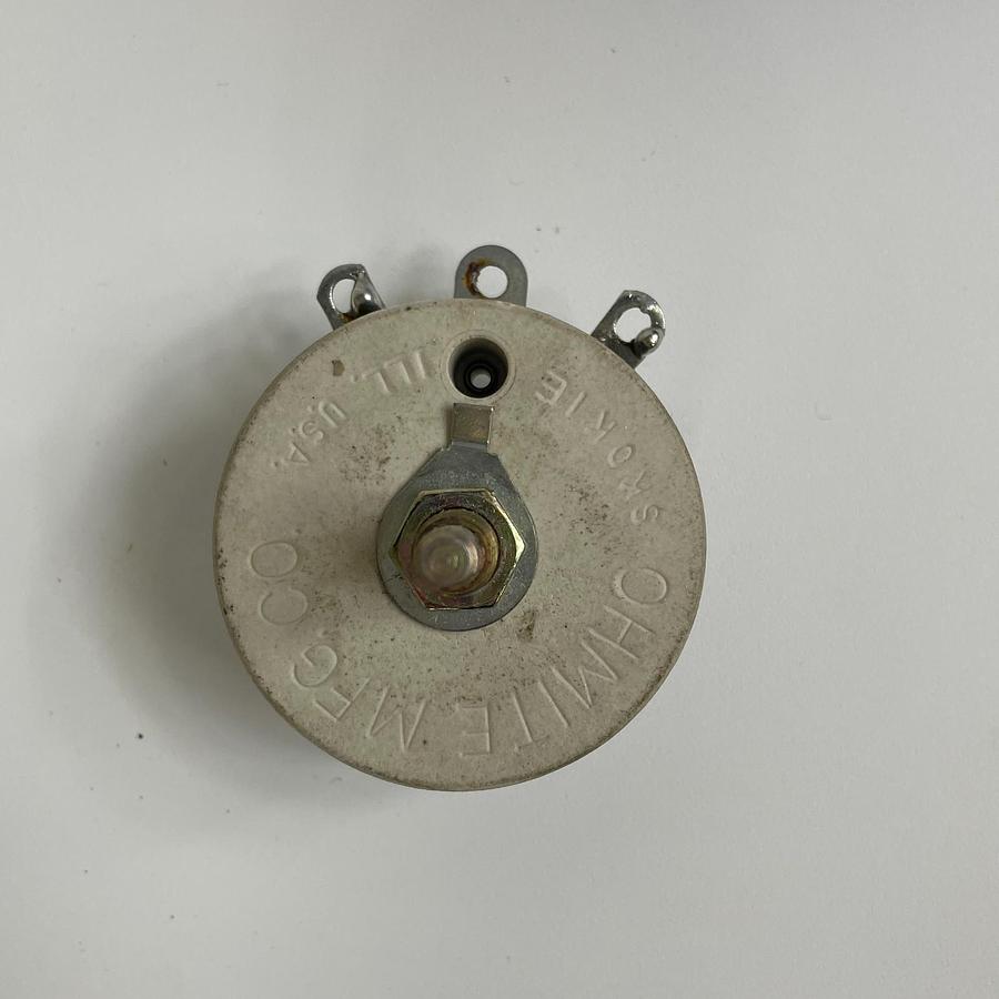 Used OHMITE RJS50R MODEL J ALL CERAMIC RHEOSTAT 50 OHM 50 WATT WIREWOUND +/- 10% OEM