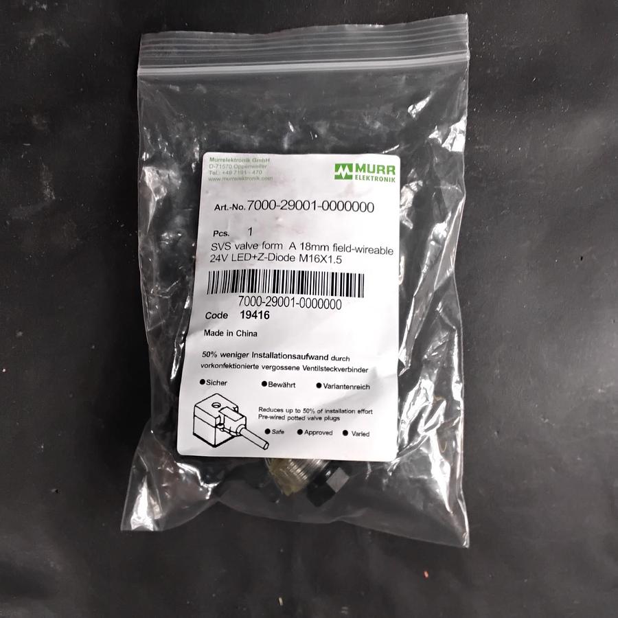 Used MURR ELEKTRONIK 7000-29001-0000000 SVS VALVE ($25 OBO)