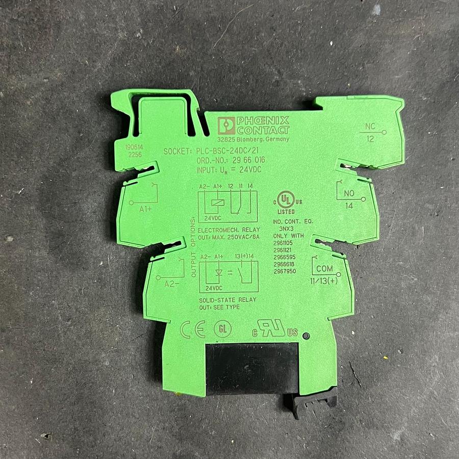 Used PHOENIX CONTACT PLC-BSC-24DC/21 RELAY BASE ($10 OBO)