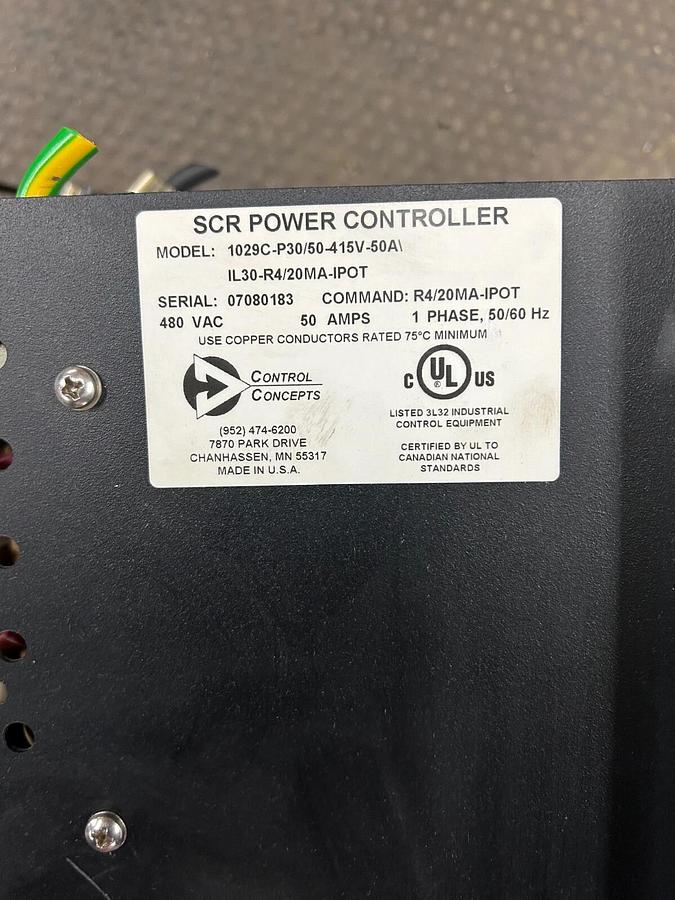 Used Control Concepts 1029C-P30/50-480V-50A-R4/20MA-IPOT-IL30 (6 TOTAL!) ($600 EACH)