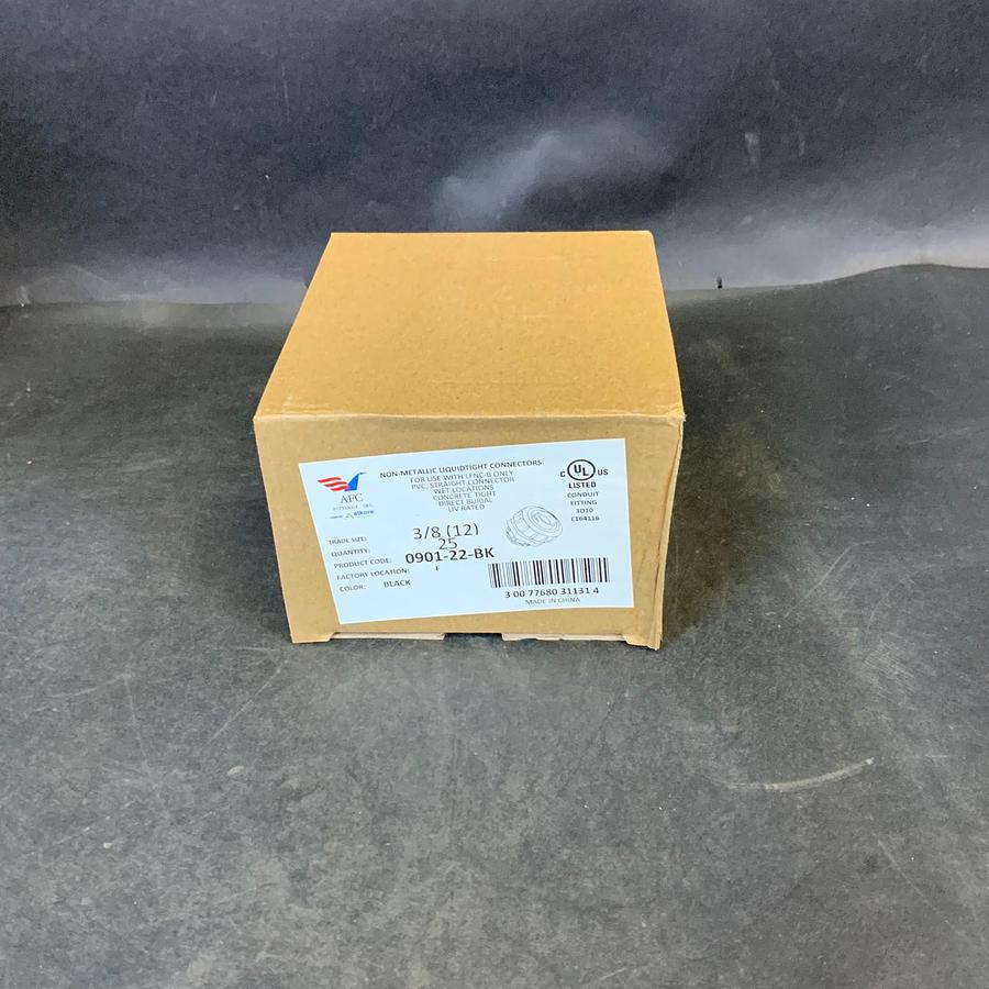 Used ARLINGTON NMLT38BL NON-METALLIC LIQUIDTIGHT CONNECTOR - BOX OF 25 ($20 OBO)