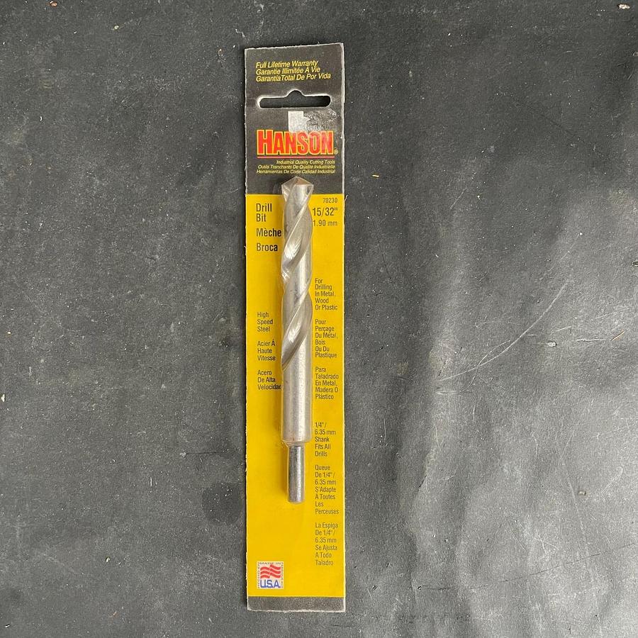 HANSON 70230 15/32” HIGH SPEED STEEL DRILL BIT