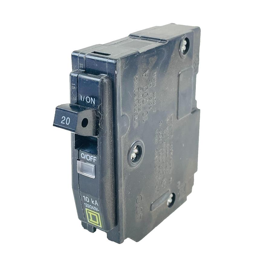 Used SQUARE D QO120 20A 1-POLE 120/240V 10KA PLUG-ON CIRCUIT BREAKER