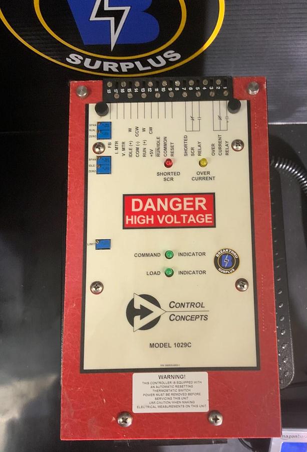 Used CONTROL CONCEPTS 1029C-P30/50-415V-50A\ IL30-R4/20MA-IPOT ($199.99 OBO)