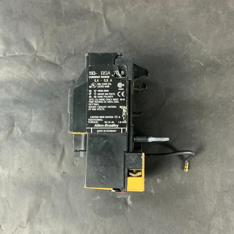 Used ALLEN BRADLEY 193-BSA70 B OVERLOAD RELAY ($10 OBO)
