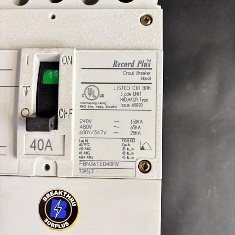 Used GENERAL ELECTRIC FBN36TE040RV CIRCUIT BREAKER