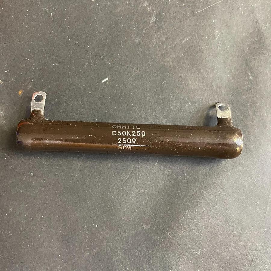 Used OHMITE D50K250 50W 250 OHMS RESISTOR WIREWOUND INDUSTRIAL POWER RESISTOR OEM