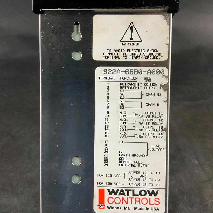 Used WATLOW 922A-6BB0-A000 TEMPERATURE CONTROLLER ($200 OBO)