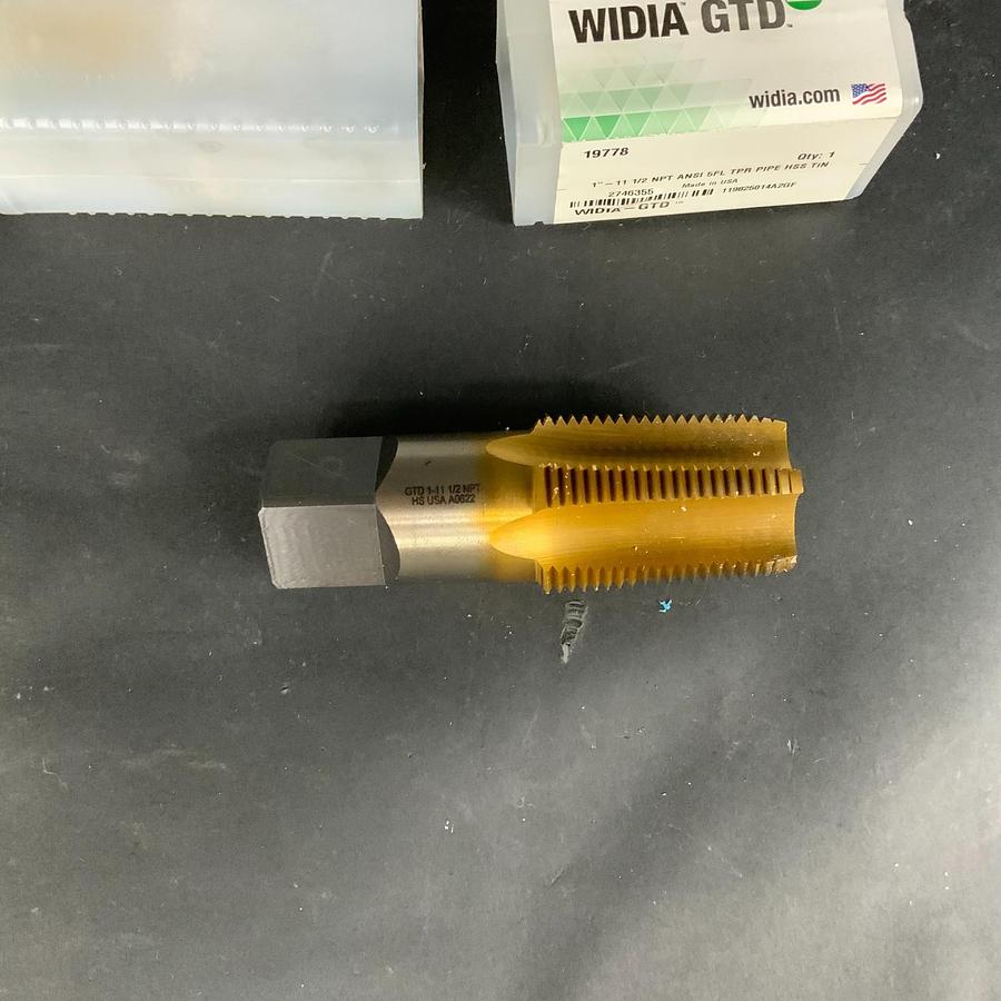 Used WIDIA GTD 19778 1”-11.5 NPT 5-FLUTE HSS TiN COATED TAPER PIPE TAP ($90 OBO)