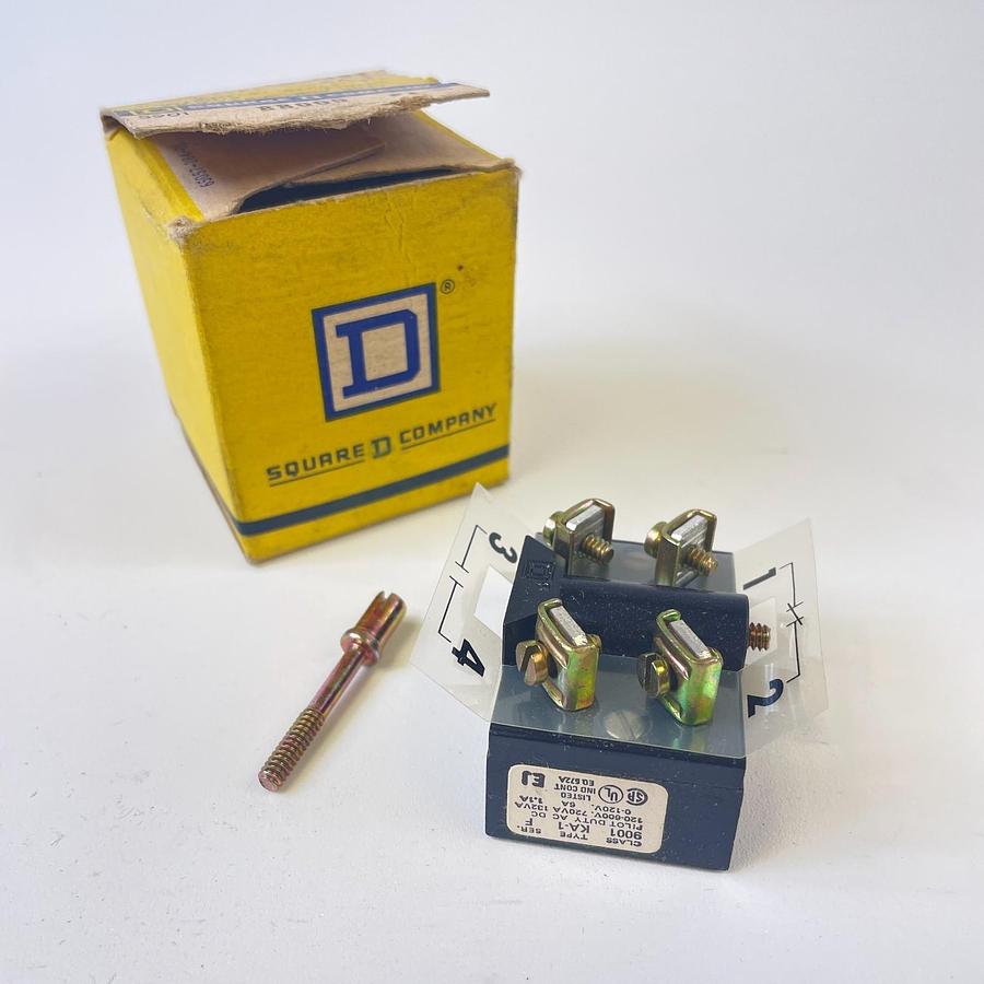 Used SQUARE D 9001KA1 SERIES F CONTACT BLOCK 1NO 1NC 30MM 600VAC 10A OEM