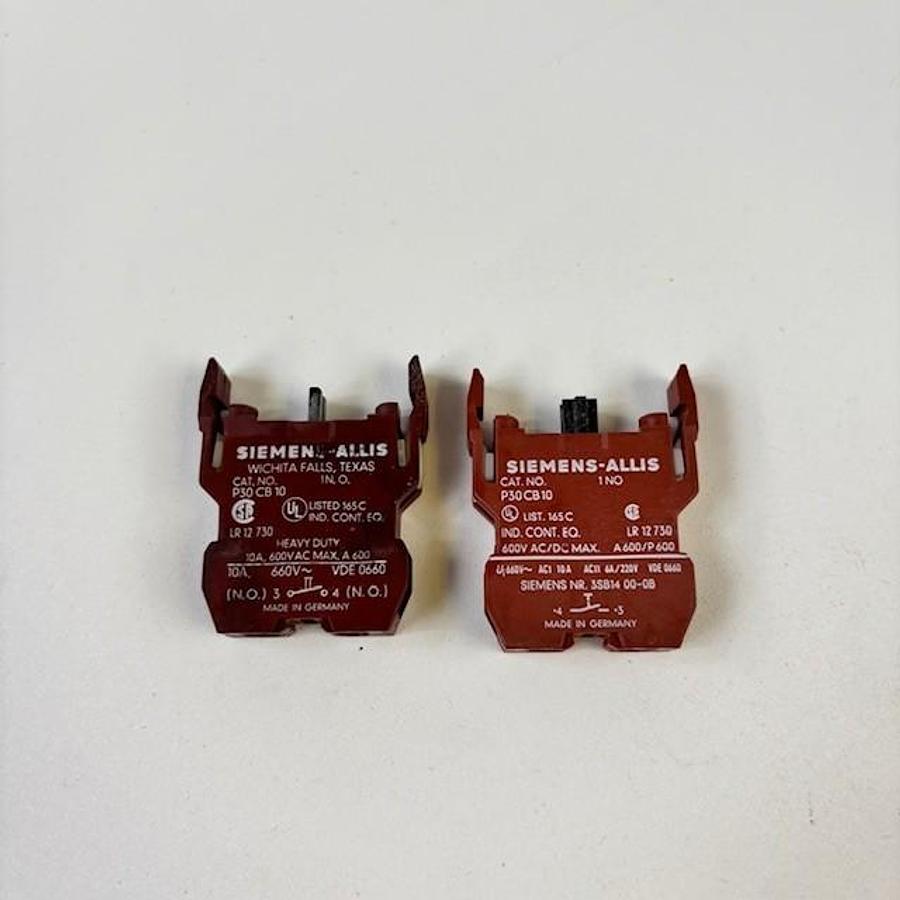 Used SIEMENS-ALLIS P30CB10 CONTACT BLOCKS 2PCS