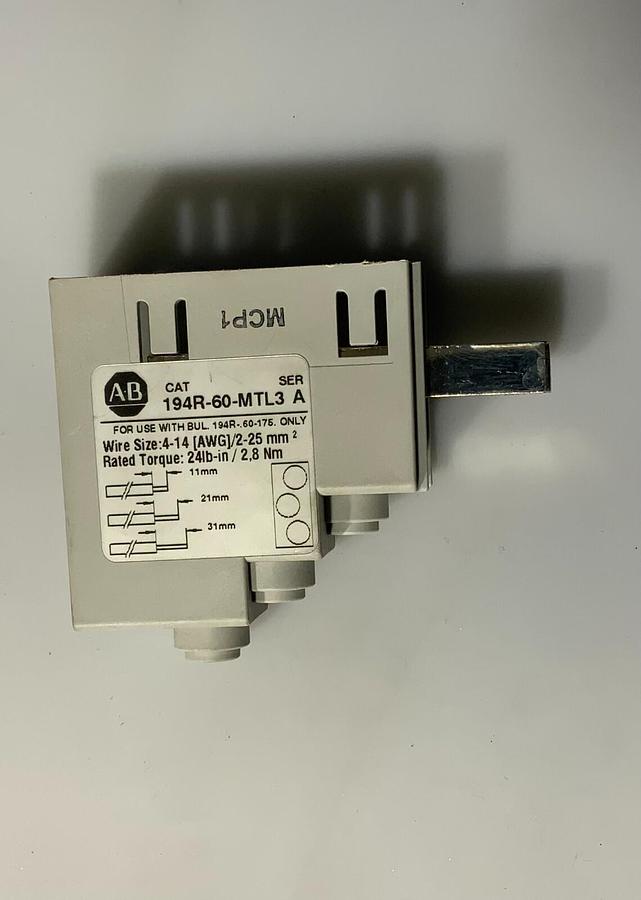 Used ALLEN BRADLEY 194R-60-MTL3