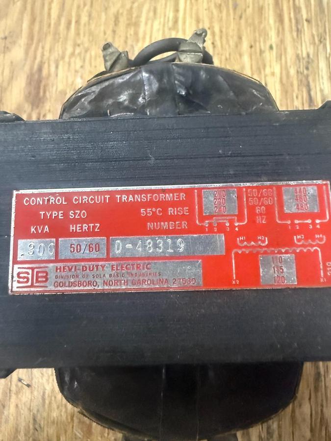 Used HEAVY-DUTY ELECTRIC D-48319 TRANSFORMER