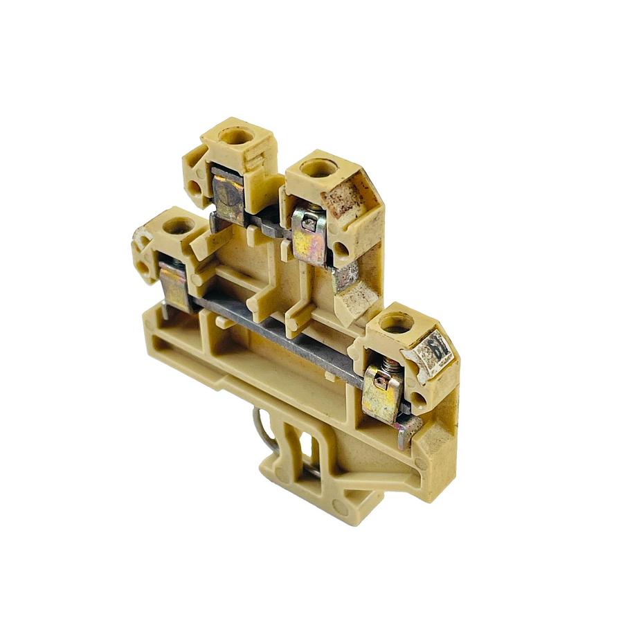 Used WEIDMULLER DK4 DOUBLE TIER DIN RAIL TERMINAL BLOCK 4MM2 300V 10A BEIGE