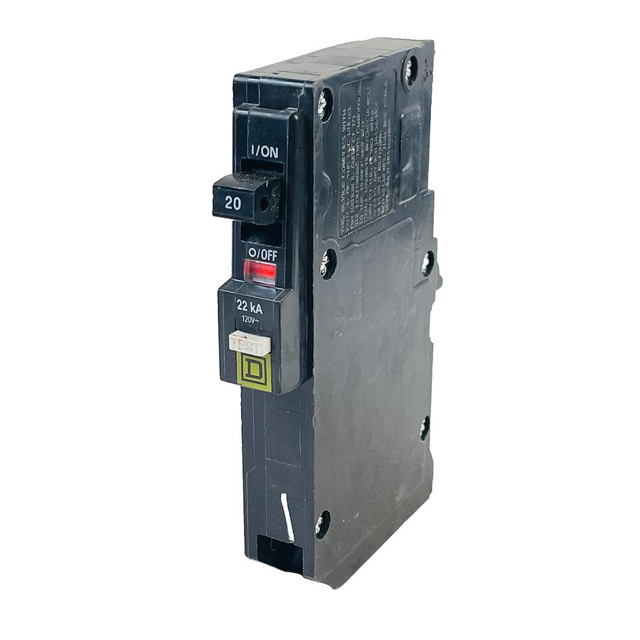 Used SQUARE D QOB120VHM 20A 1-POLE 120V 22KA BOLT-ON AFCI CIRCUIT BREAKER