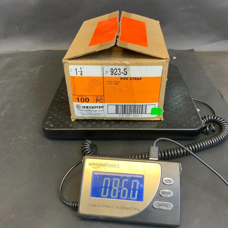 Used BRIDGEPORT 923-S 1-1/4” PIPE STRAP - BOX OF 100 ($75 OBO)