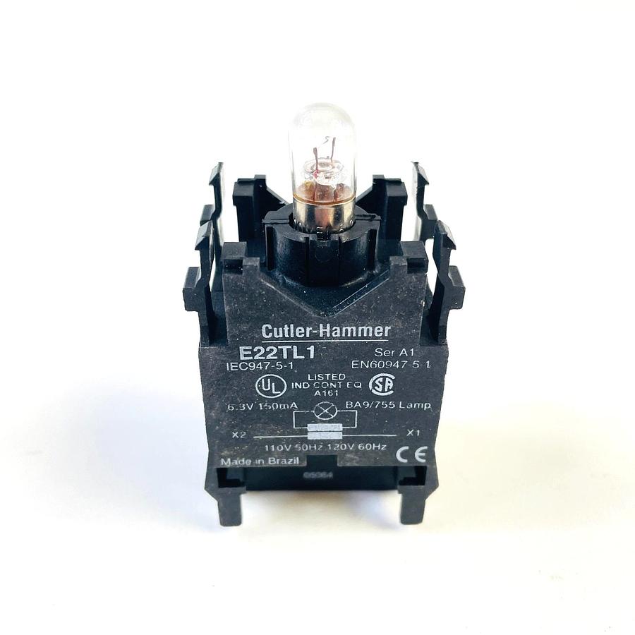 Used CUTLER HAMMER E22TL1 SER A1 TRANSFORMER LIGHT UNIT BA9 LAMP SHORT BULB