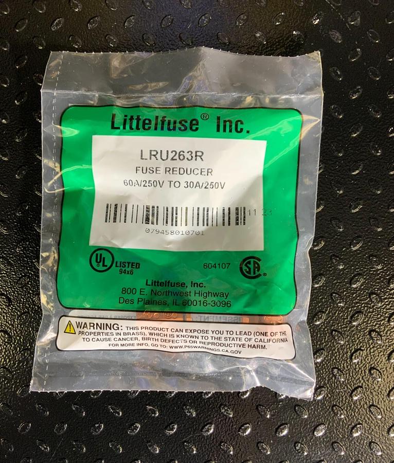 LITTELFUSE LRU263R FUSE REDUCERS ($23 PER PAIR OBO)