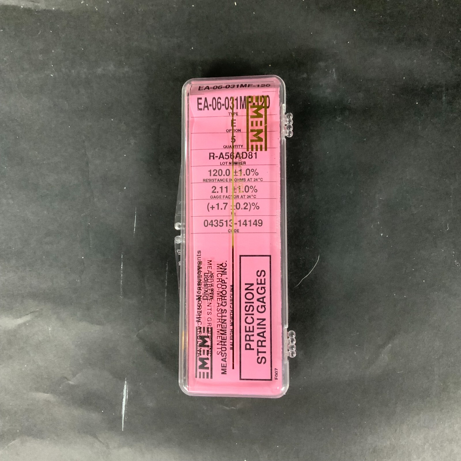 Used MICRO-MEASUREMENTS EA-06-031MF-120 PRECISION STRAIN GAUGE - 1 UNIT ($5 OBO)