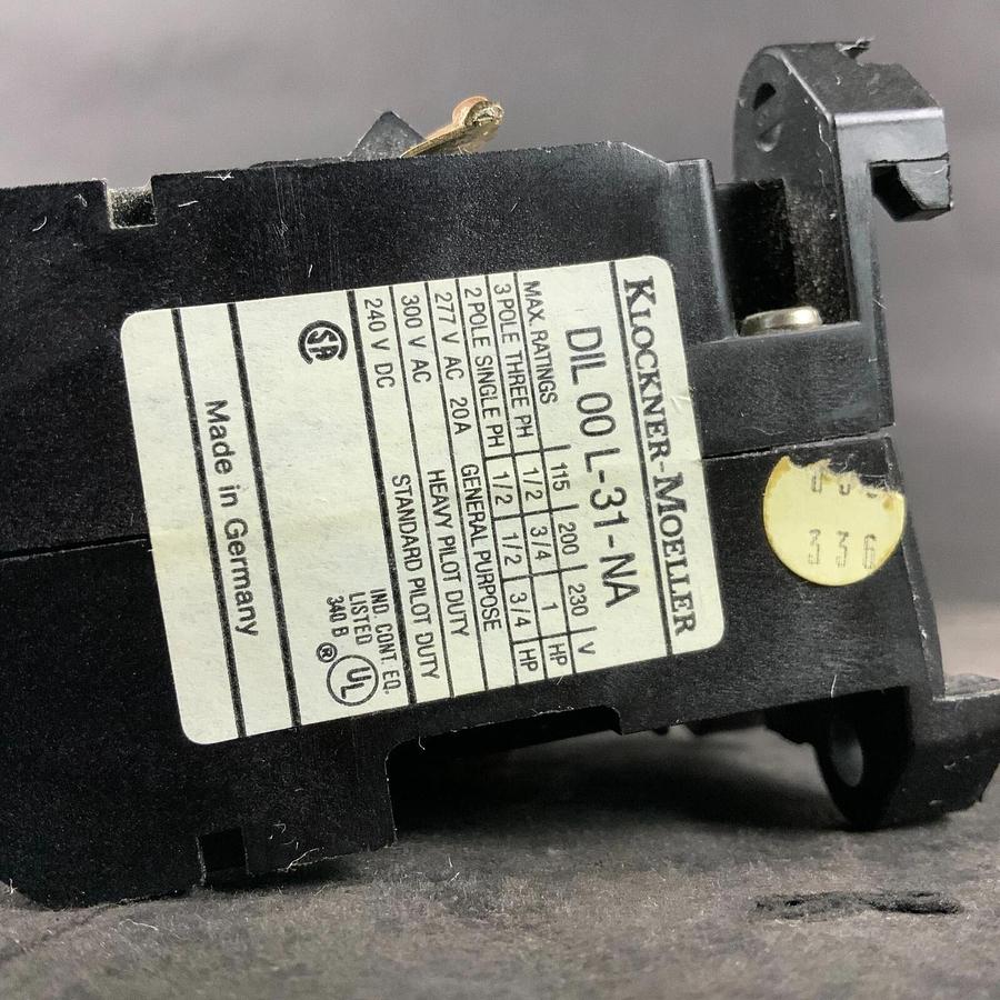Used KLOCKNER MOELLER DIL00L-31-NA CONTACTOR ($30 OBO)