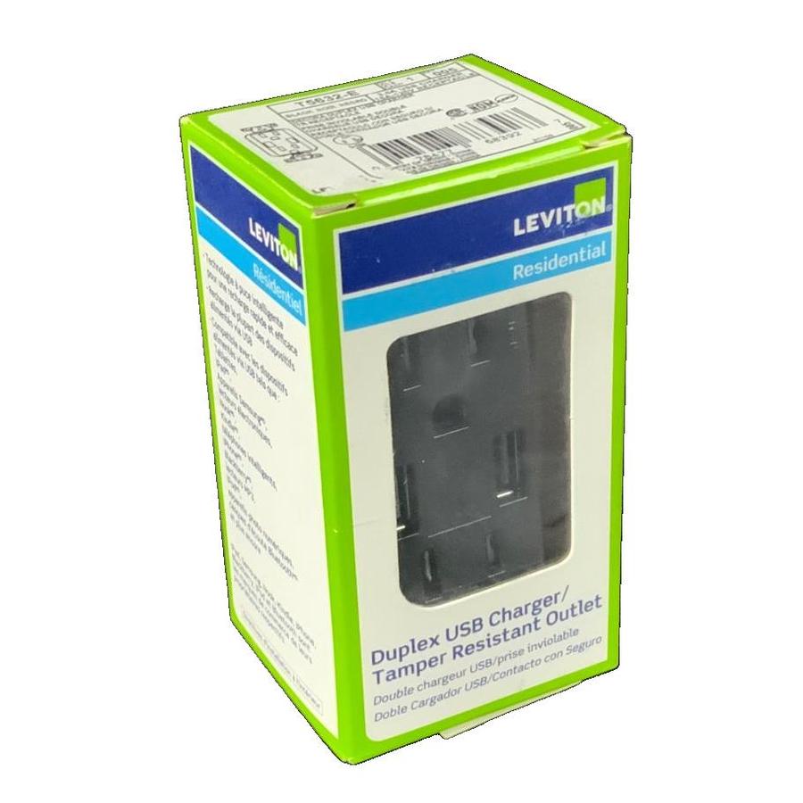 LEVITON T5632-E DUPLEX USB CHARGER OUTLET 15A 125V 1500W WALL RECEPTACLE