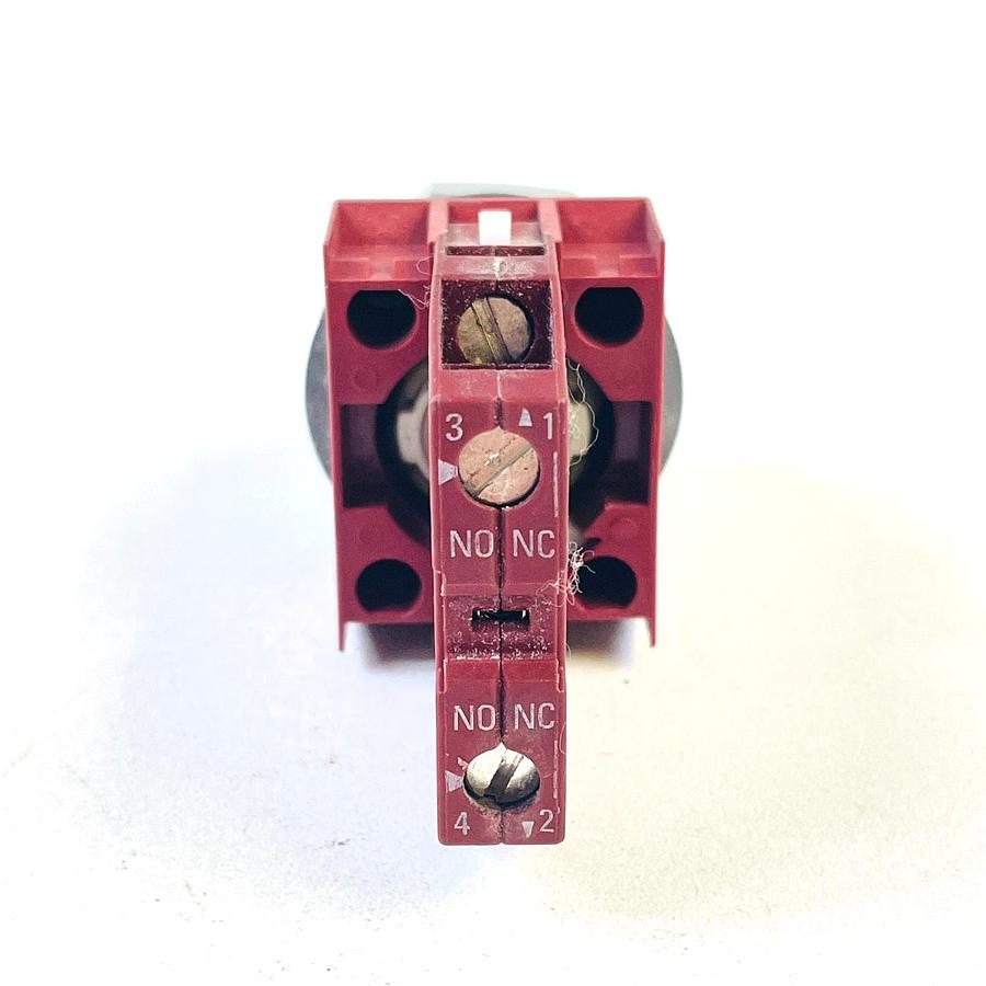 Used SIEMENS P30PBER 3SB1400-0A 22MM PUSHBUTTON SWITCH RED EXTENDED 1NC 1NO 10A