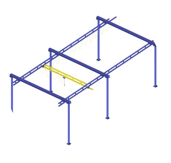 Used 1000lb - Gorbel Overhead Bridge Crane 13ft Tall x 14ft Wide x 60ft Long