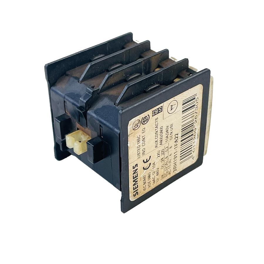 Used SIEMENS 3RH1911-1FA22 AUXILIARY CONTACT BLOCK 2NO 2NC SCREW TERMINAL SIRIUS