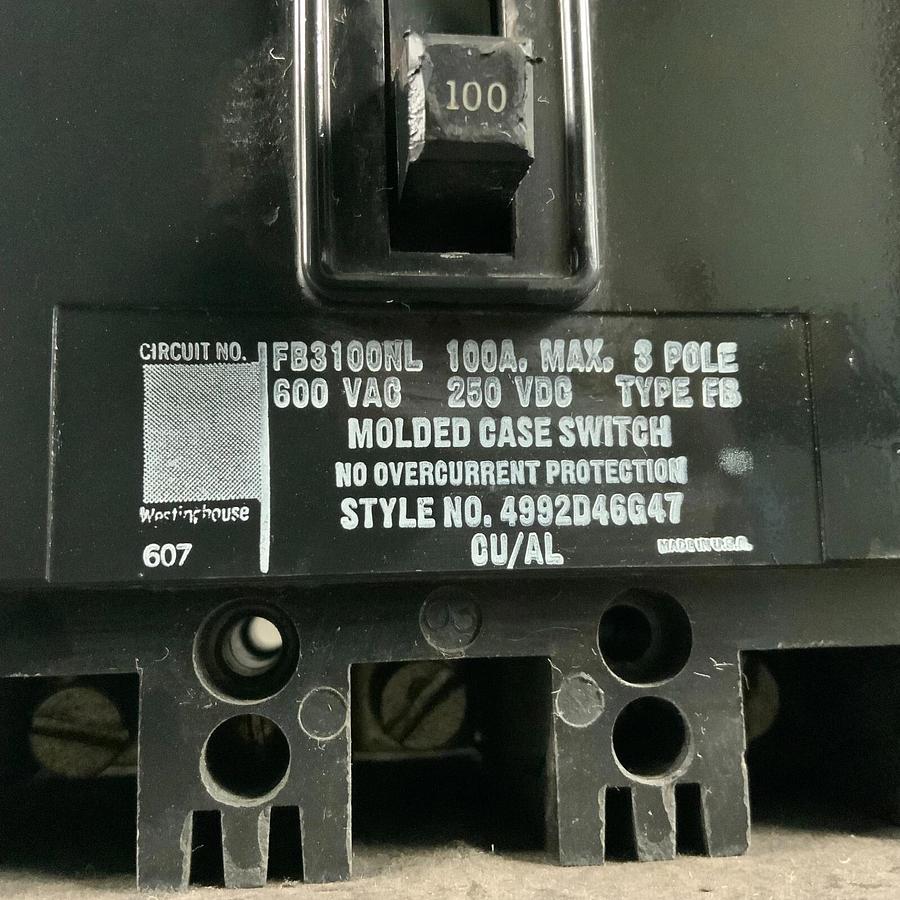 Used WESTINGHOUSE FB3100NL CIRCUIT BREAKER ($50 OBO)