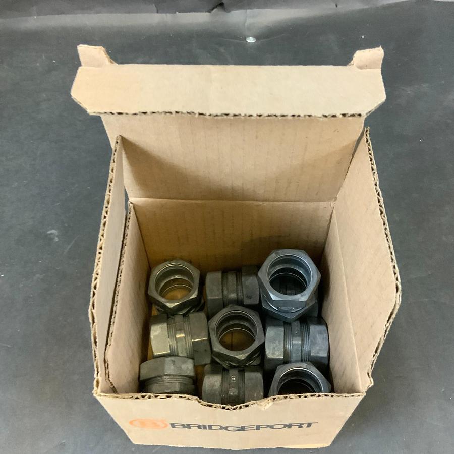Used BRIDGEPORT 262-DC 1” ZINC EMT COUPLING - BOX OF 10 ($10 OBO)