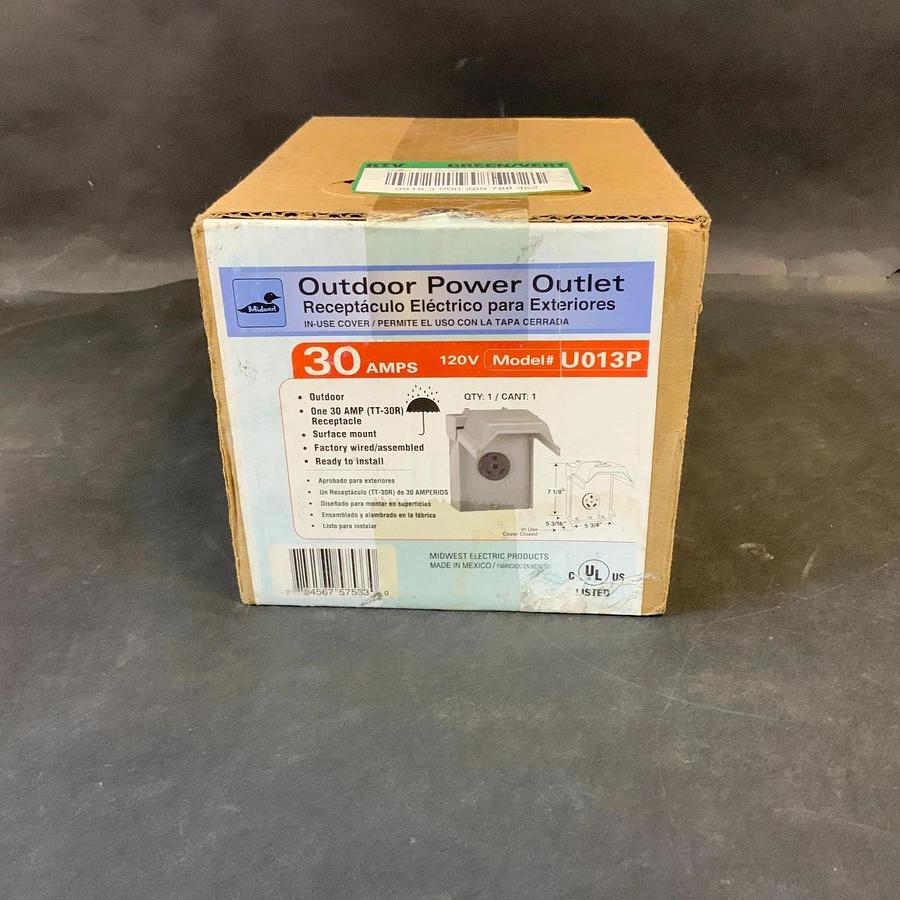 MIDWEST ELECTRIC U013P OUTDOOR POWER OUTLET ($25 OBO) 784567575330