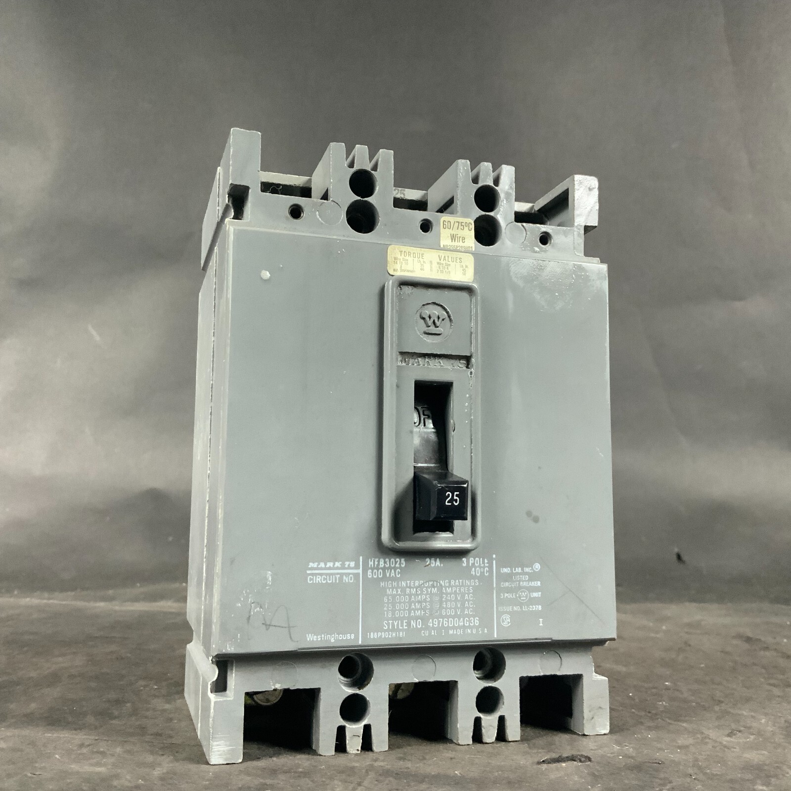 Used WESTINGHOUSE HFB3025 CIRCUIT PROTECTOR ($35 OBO)